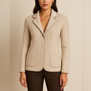 Loro Piana Sweater Jacket Stripe Knit Blazer